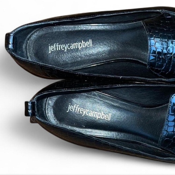 Jeffery Campbell Black Heeled Pointed Toe Loafers 9.5 - Picture 3 of 7